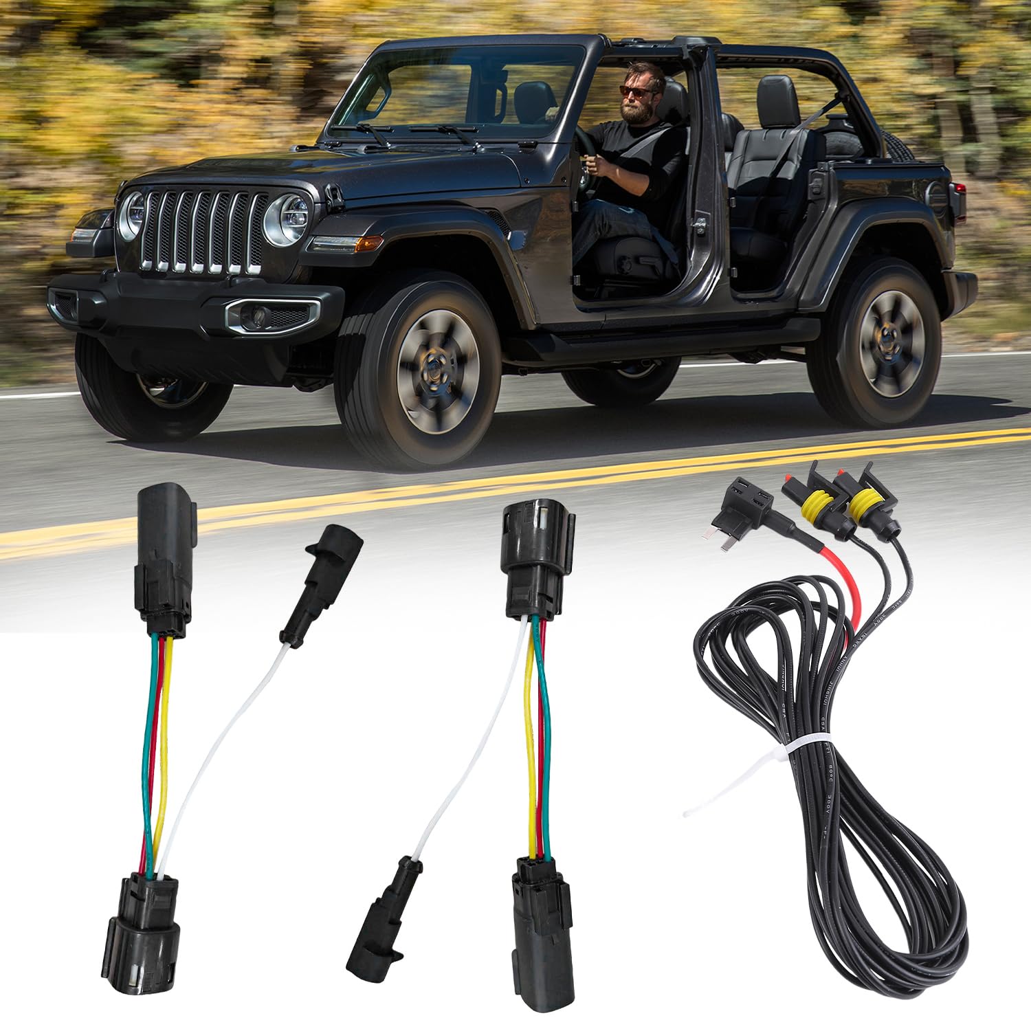 Amazon.co.jp: ヘッドライトDRLアダプターハーネスキット ジープ